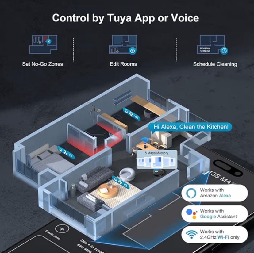 Robot Vacuum Cleaner with Smart Mapping