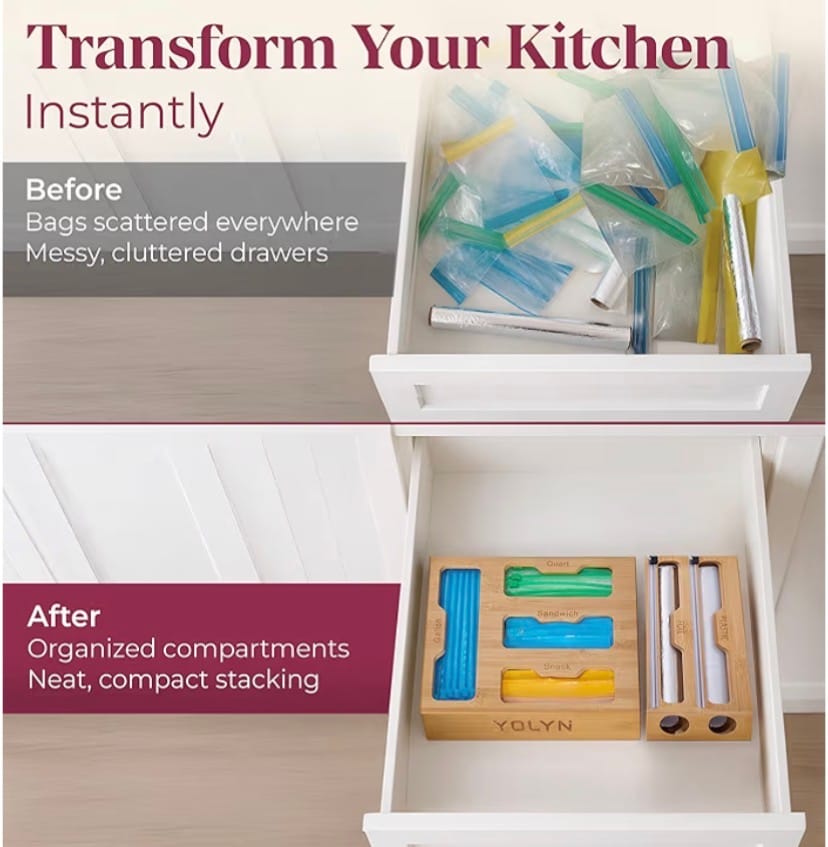 Bamboo Kitchen Storage Organizer