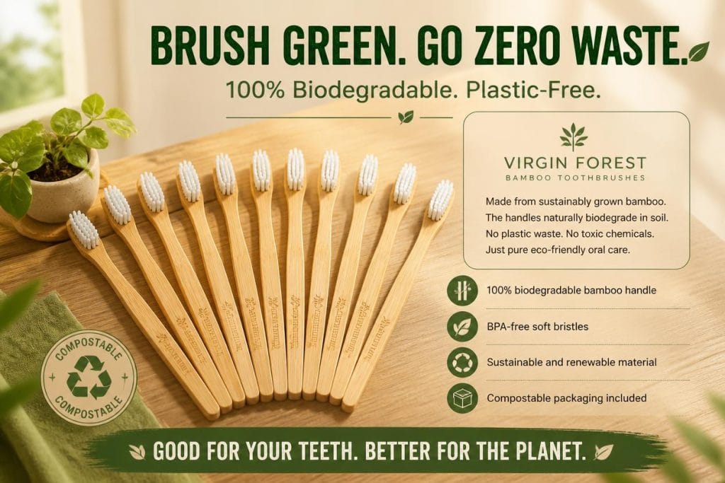 
Bamboo Toothbrush Set