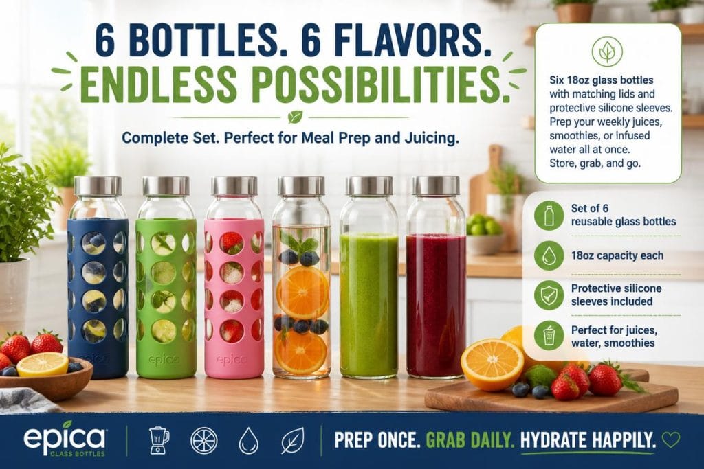 Glass Water Bottle with Sleeve