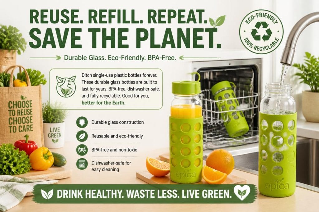 Glass Water Bottle with Sleeve