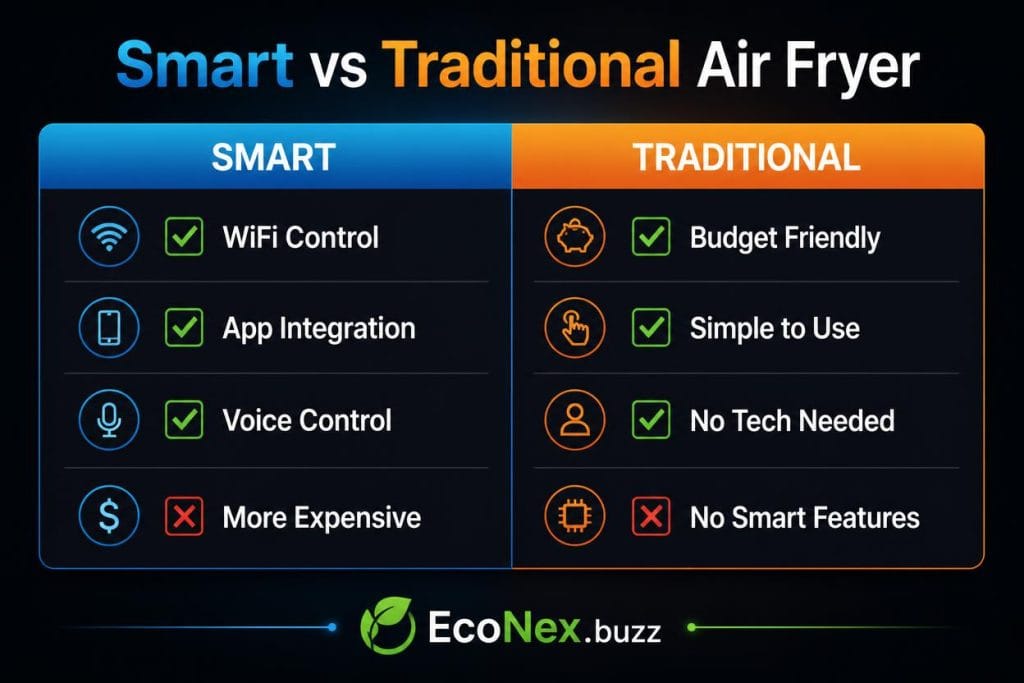 
Smart Air Fryer vs Traditional Air Fryer