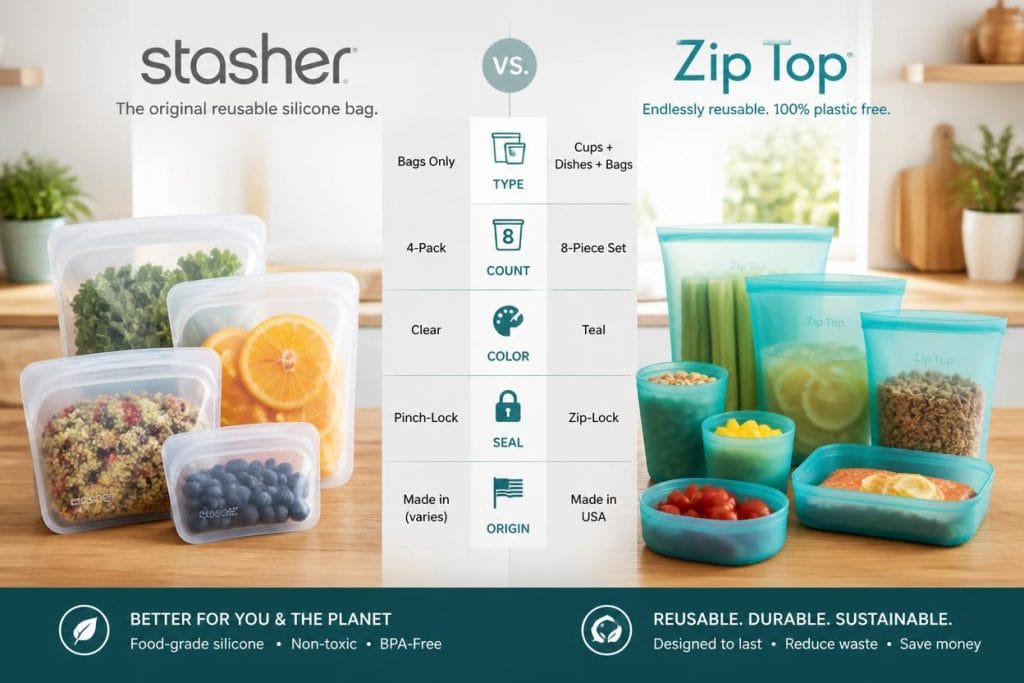 Stasher Bags vs Zip Top