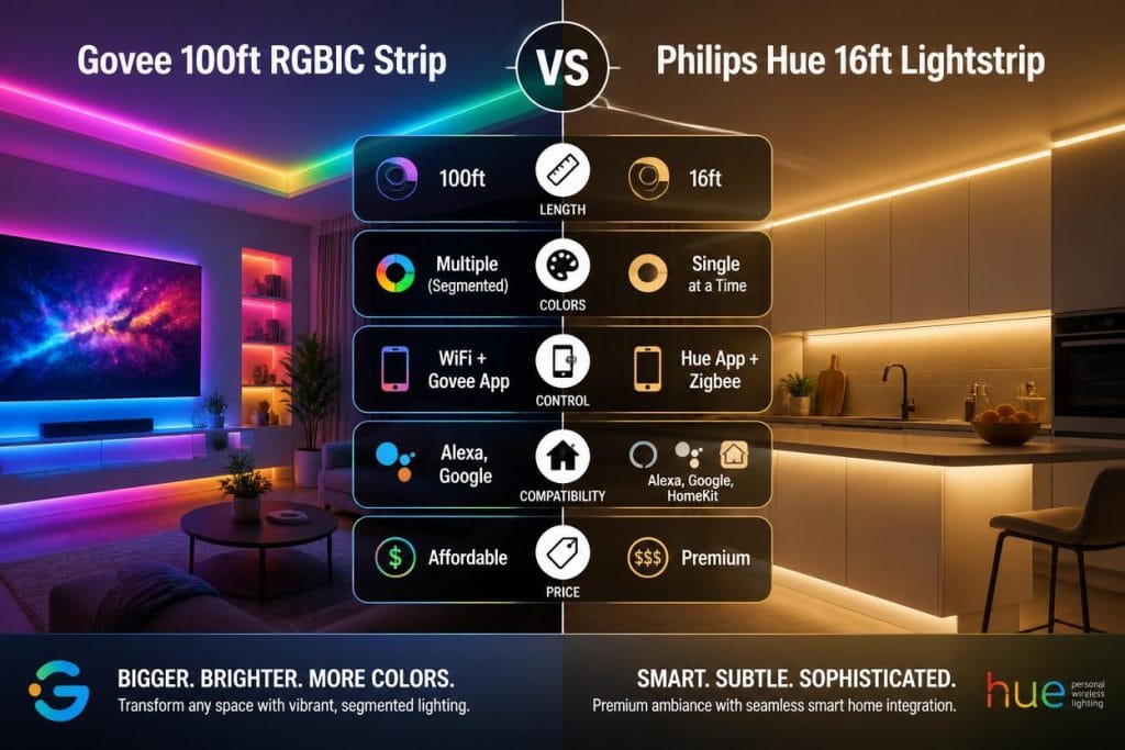 Govee LED Strip vs Philips Hue Lightstrip