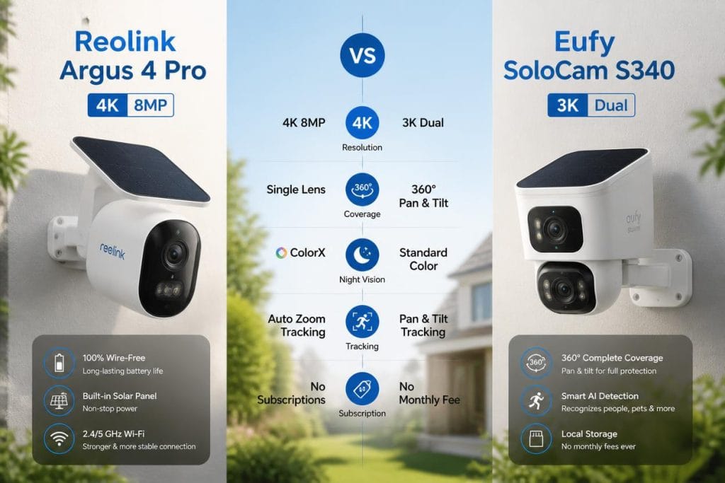 Reolink Argus 4 Pro vs Eufy SoloCam S340