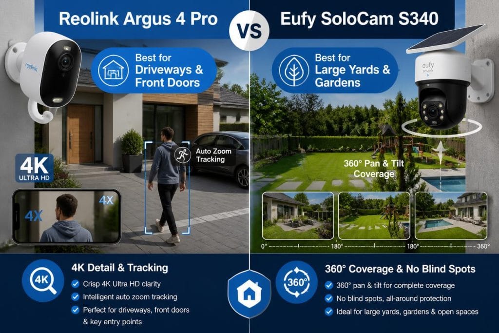 Reolink Argus 4 Pro vs Eufy SoloCam S340