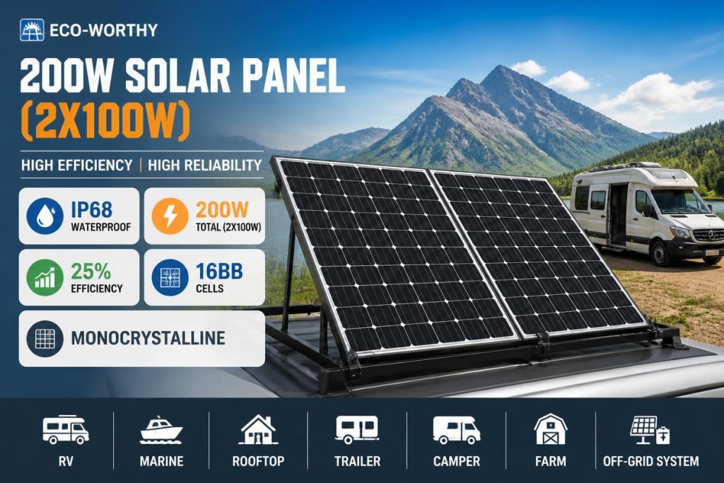 Renogy 200W Solar Panel vs Eco-Worthy 200W Solar Panel