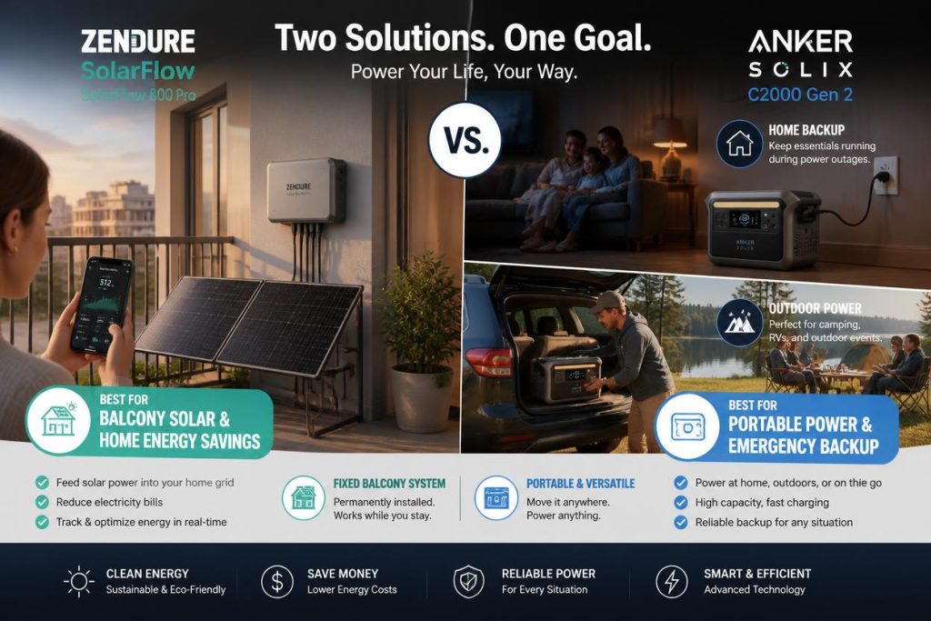 Zendure SolarFlow 800 Pro vs Anker SOLIX Solarbank 2 E1600 Pro
