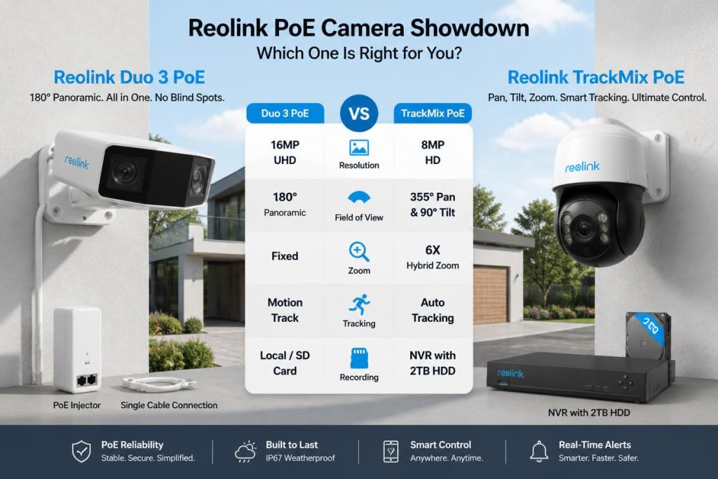 Reolink Duo 3 PoE vs Reolink TrackMix PoE
