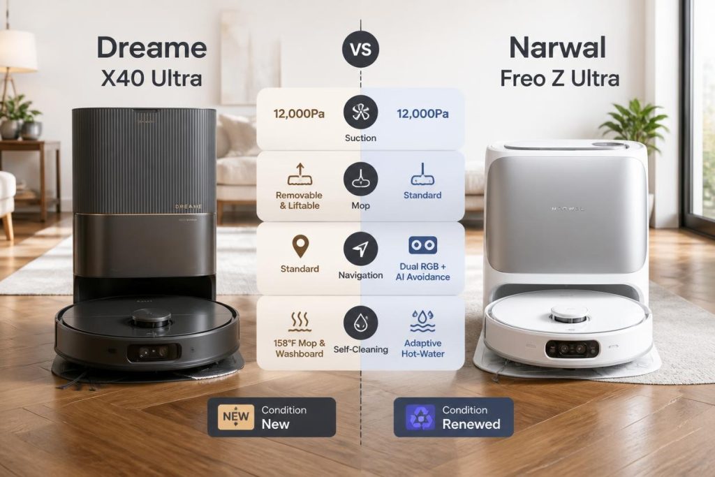 
Dreame X40 Ultra vs Narwal Freo Z Ultra