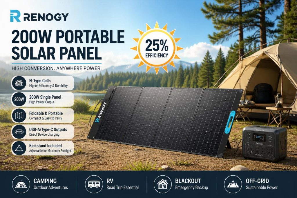 Review: Renogy 200W Portable Solar Panel vs Goal Zero Boulder 200 – Which One Is Worth Your Money in 2026? 3 Renogy 200W Portable Solar Panel vs Goal Zero Boulder 200