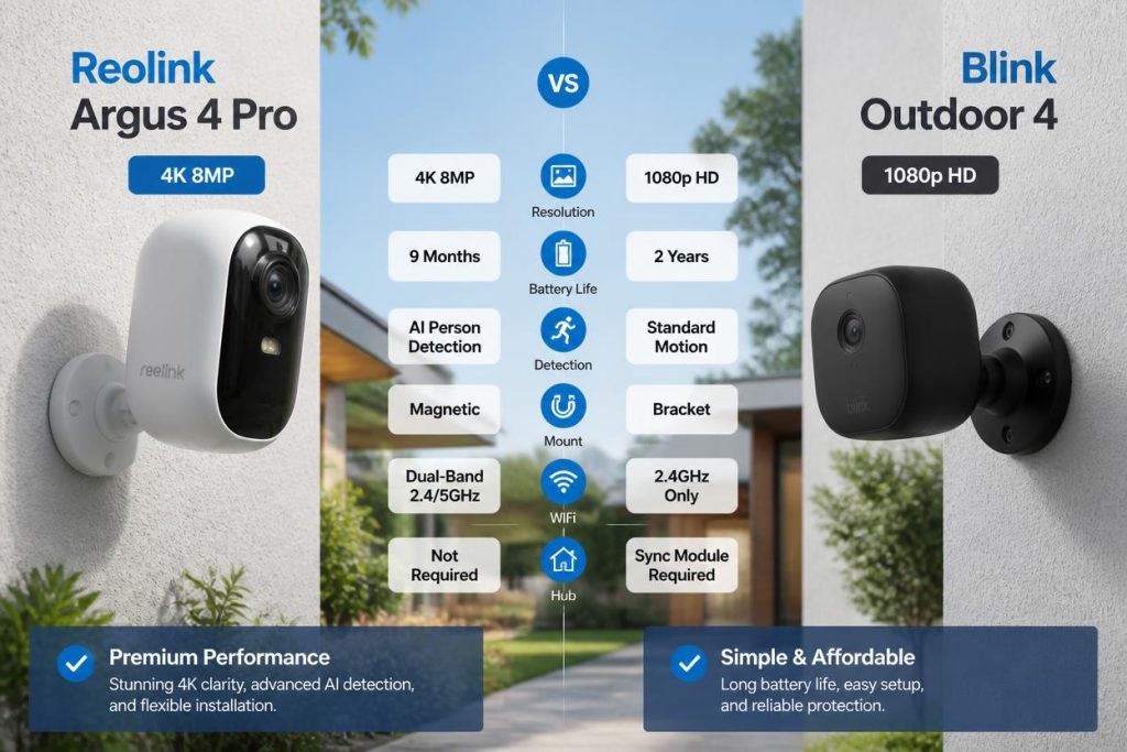 
Reolink Argus 4 Pro vs Blink Outdoor 4 