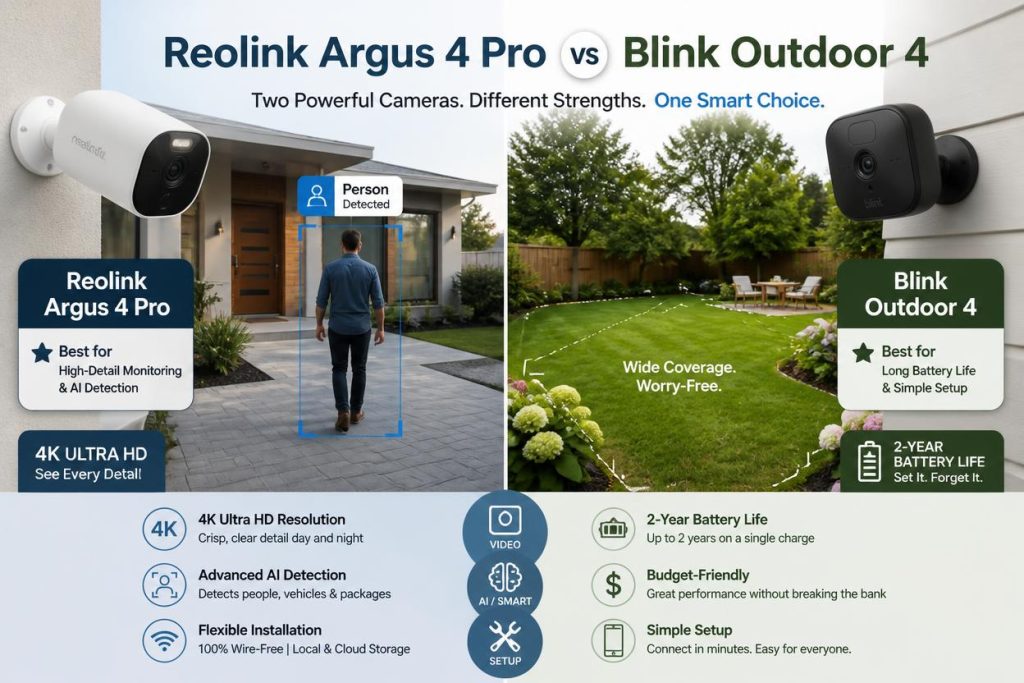 Review: Reolink Argus 4 Pro vs Blink Outdoor 4 – Which One Is Worth Your Money in 2026? 6
Reolink Argus 4 Pro vs Blink Outdoor 4